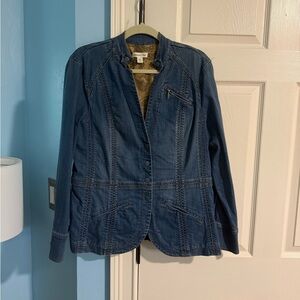 Coldwater Creek Indigo Blue Denim Blazer Jacket